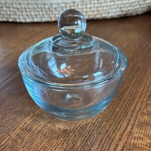 Clear Glass Lidded Bowl
